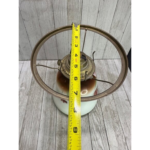 Vtg Victorian Hurricane Oil Lamp Painted Floral Design 13" Tall Decor Use - Picture 10 of 14